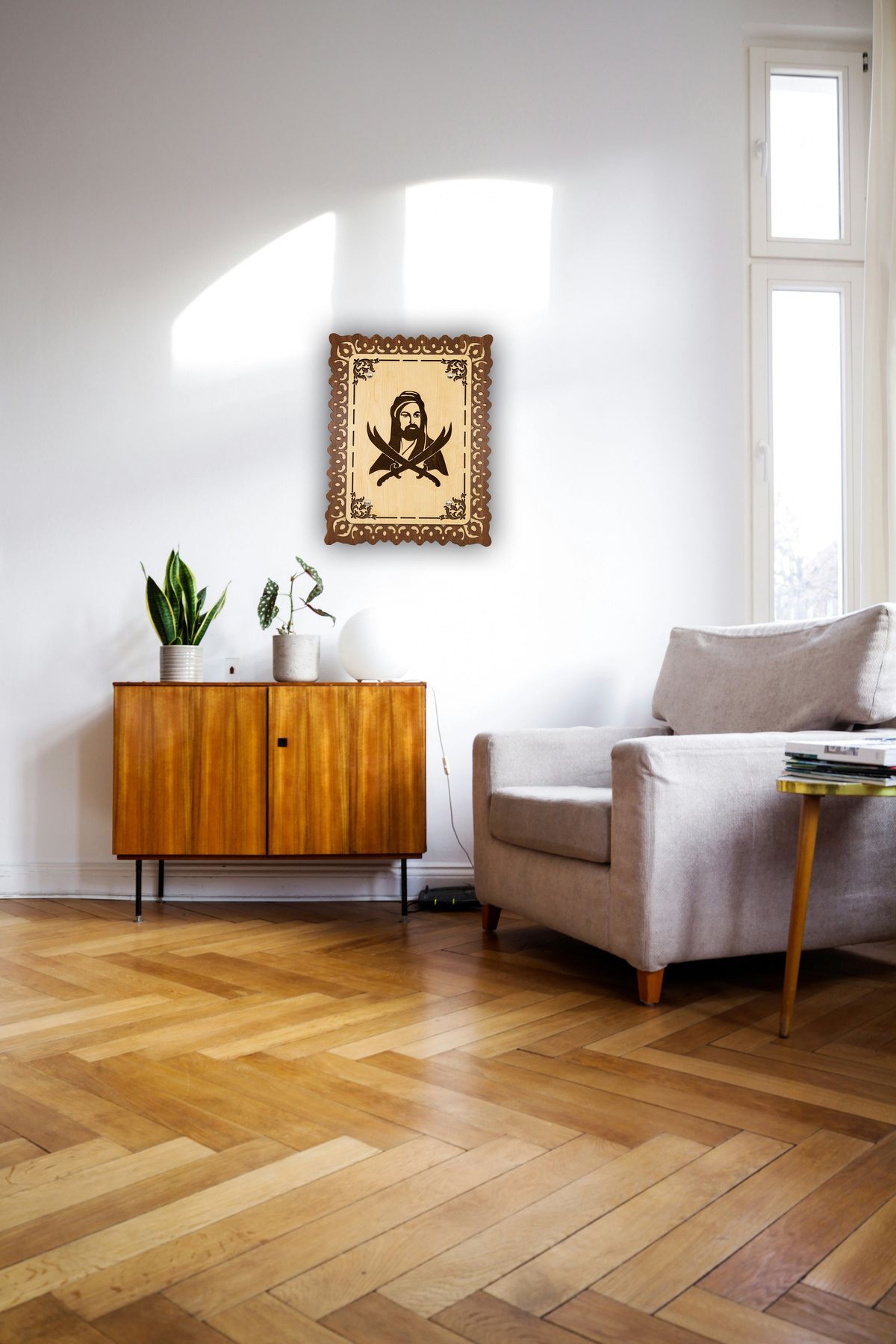 ccn design HZ.ALİ Tablosu - 2 / Ahşap El Yapımı Sanatsal Desenli Hediyelik Dekoratif HZ.ALİ Tablosu