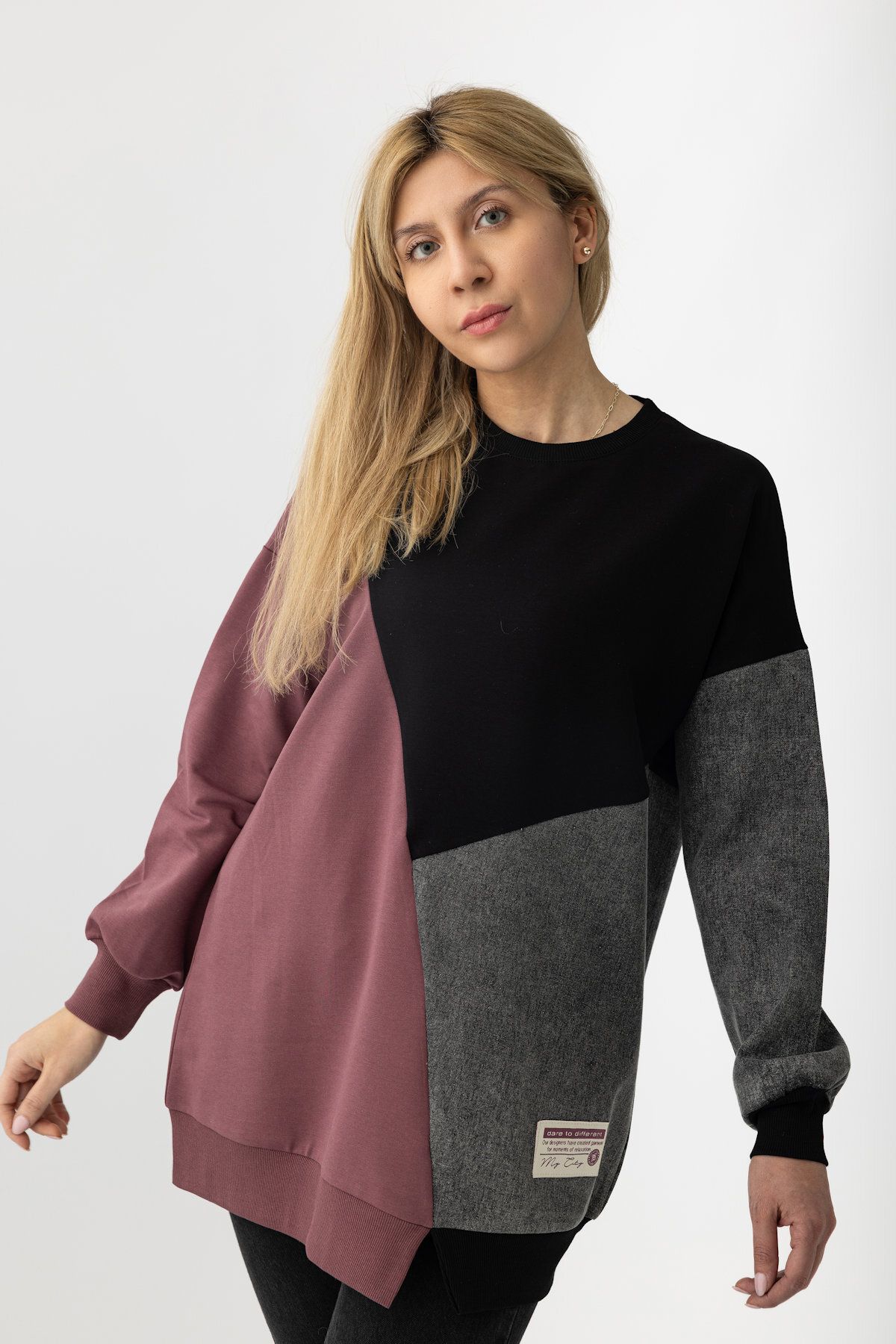 Suede Style 9097 - 2 İplik Kot Garnili Rahat Şık Kadın Tunik