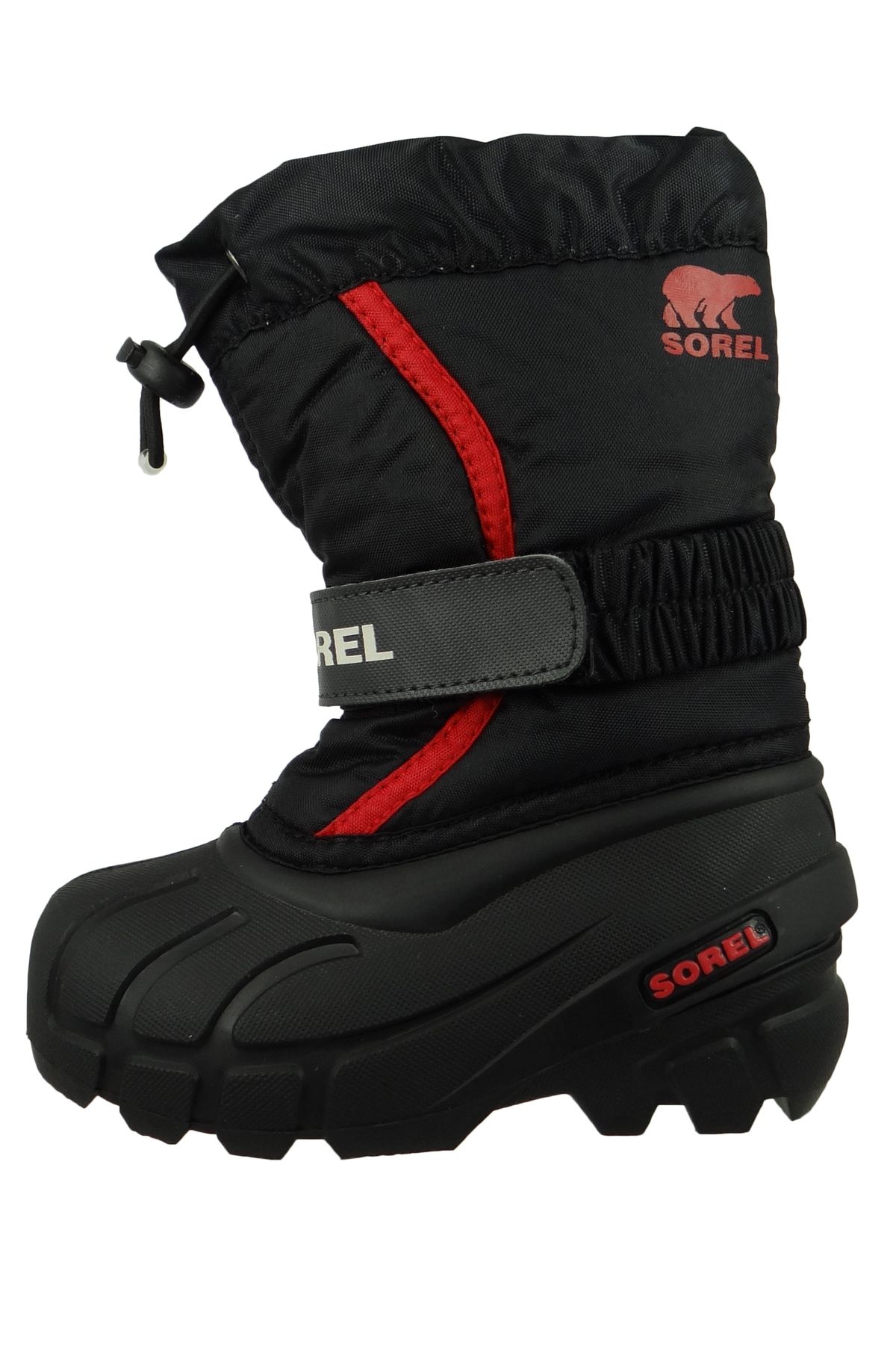 Sorel-Kinder Stiefel Ny1885-015 Childrens Flurry 1855252 Schwarz 015 Black Bright Red Textil/synthetik Mi 3