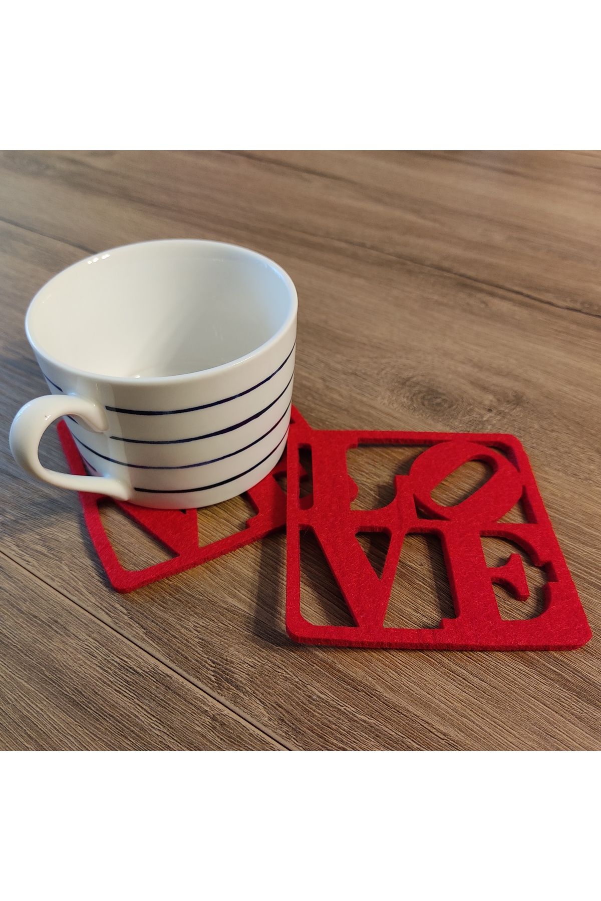 FGFELTSHOP LOVE Keçe Bardak Altlığı Seti