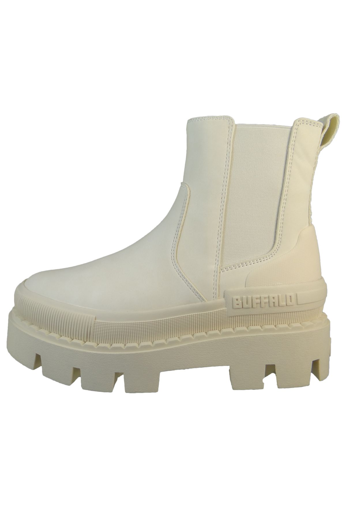 Buffalo-Damen Elegante Stiefelette Raven Chelsea 1622222 Beige Offwhite Kunstleder 3