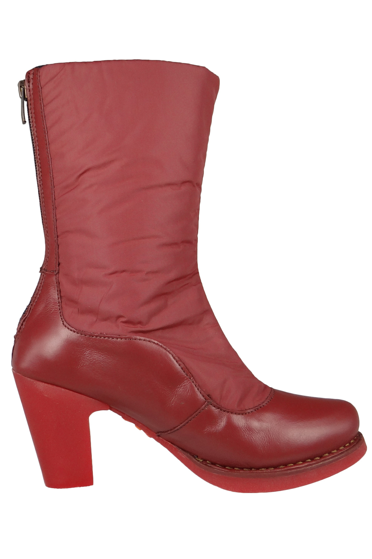 ART-Damen Elegante Stiefel Gran Via 1157 Rot Buerdos Leder Und Textil 4