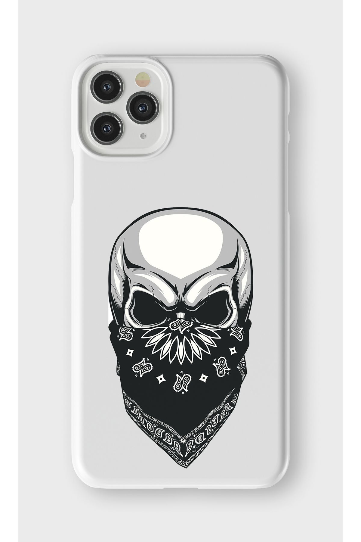 lelia iPhone 11 Pro Max Uyumlu Kuru Kafa Tasarımlı İçi Kadife Lansman Beyaz Silikon Kılıf