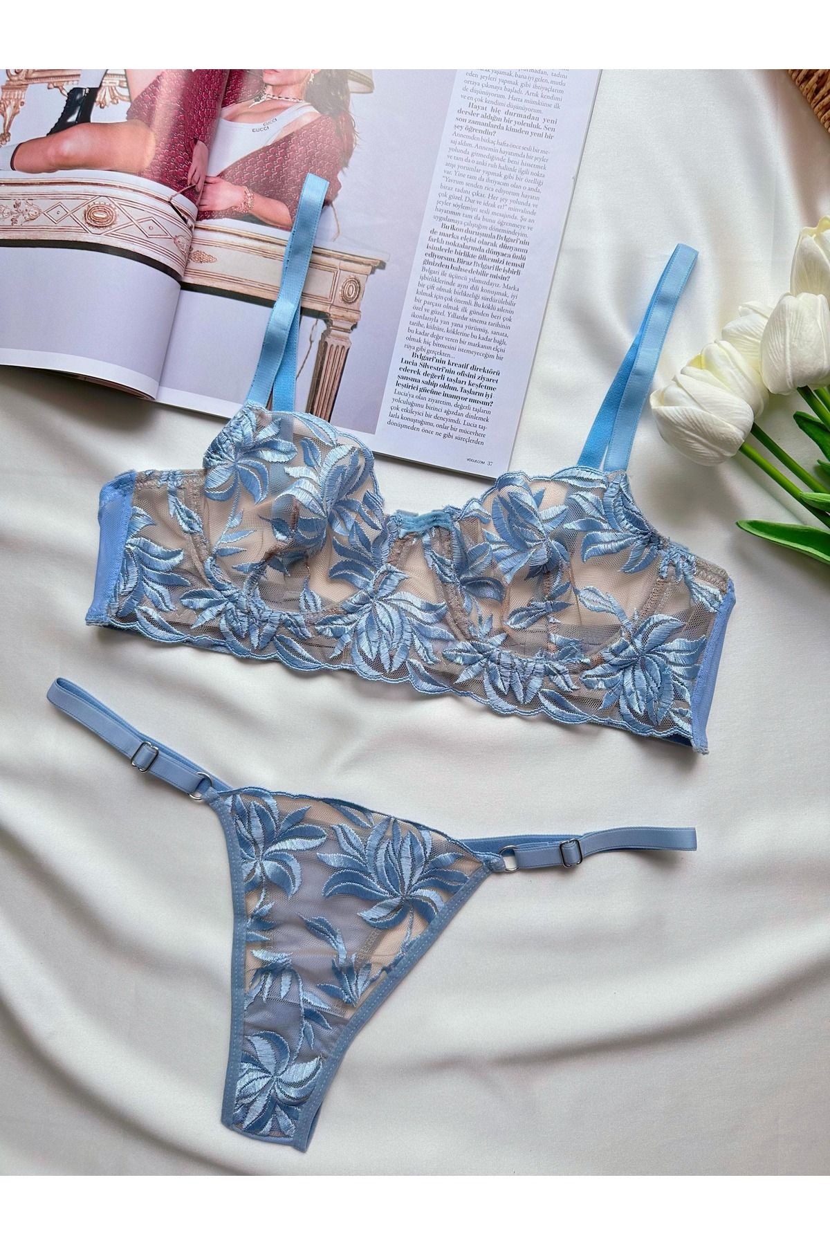 La Linaa-Costum bralet pentru femei Mona Ice Blue 1