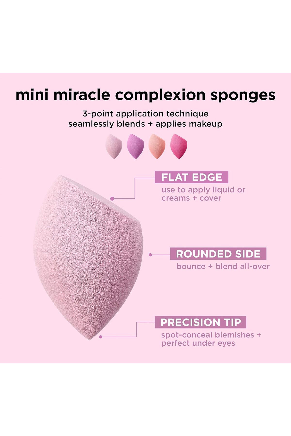 Real Techniques-Real Techniques Mini Miracle Complexion Sponges, 4 Mini Sponges 3