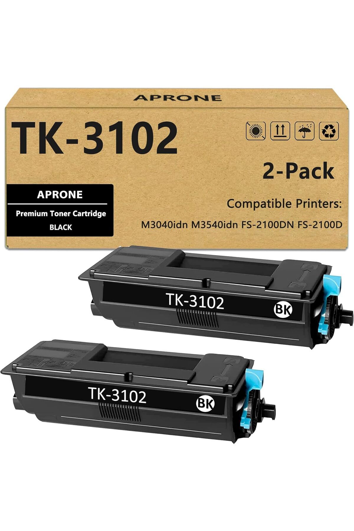 KYOCERA TK3100 TK-3102 for ECOSYS M3040idn M3540idn FS-2100DN FS-2100D Printers 13,000 Pages 2 Pack