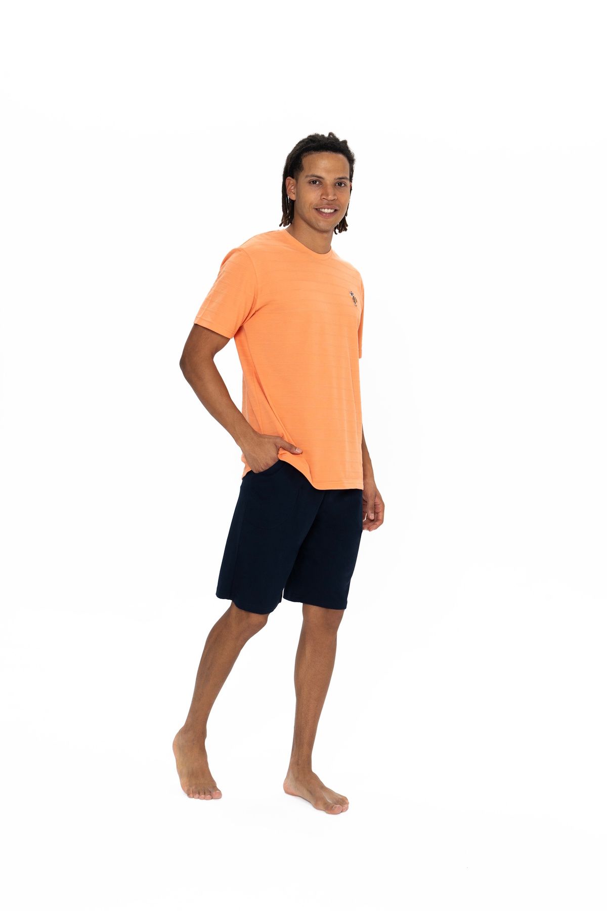 ByNelly U.S. Polo Assn. Erkek Turuncu %100 Pamuk Ev Giyim - BNLLY18Z88V1R