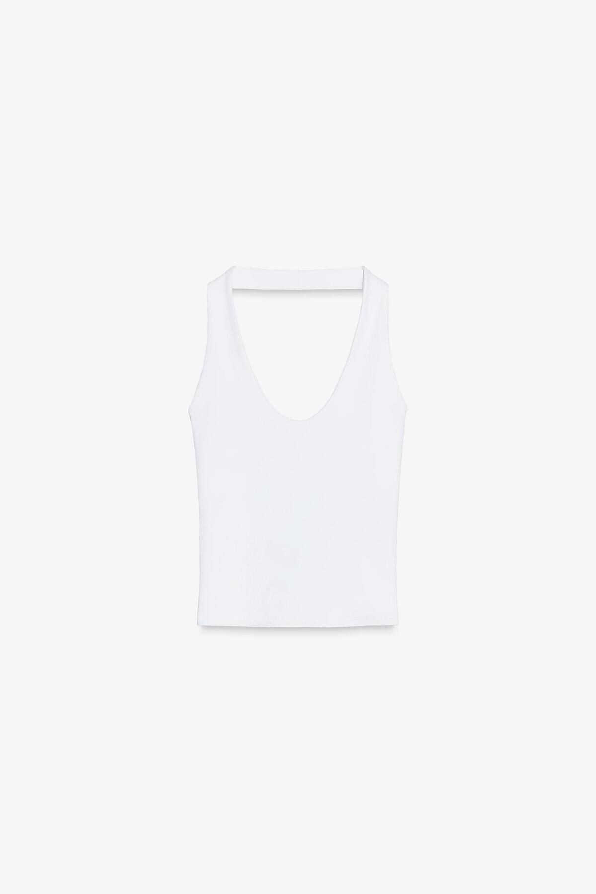 Evelora Halter Yaka Crop T-shirt