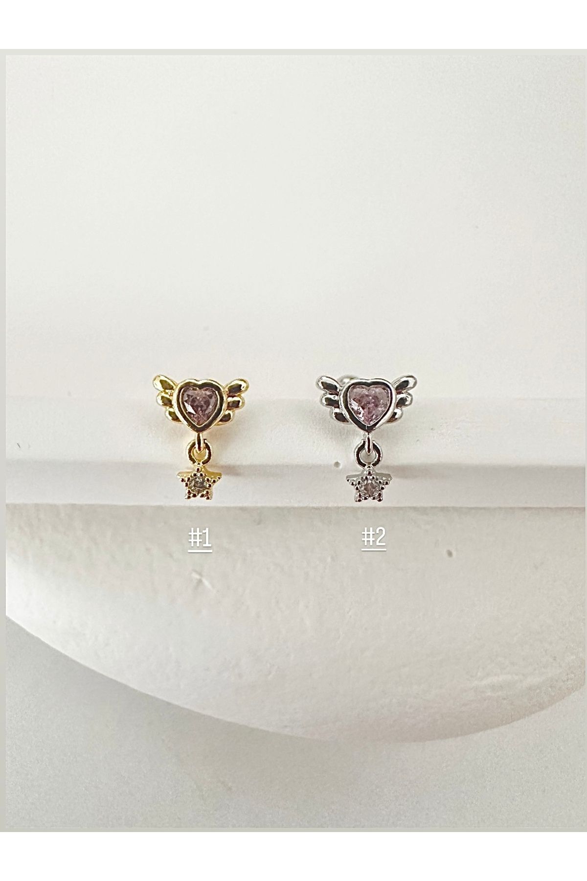 My Bellas Jewels Cerrahi Çelik Sallantılı Piercing Küpe, Helix, Tragus, Flat, Lobe Uyumlu (1 Adet)