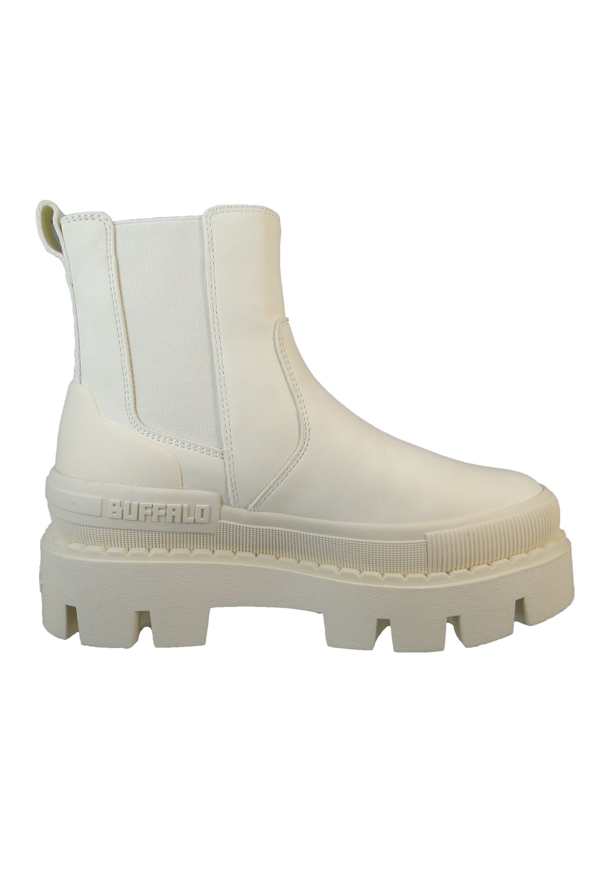 Buffalo-Damen Elegante Stiefelette Raven Chelsea 1622222 Beige Offwhite Kunstleder 5