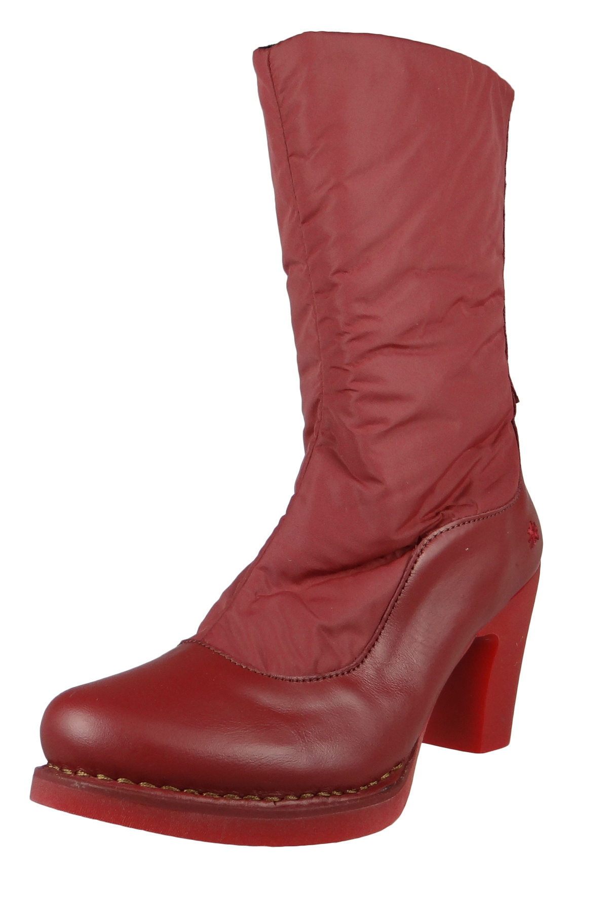 ART-Damen Elegante Stiefel Gran Via 1157 Rot Buerdos Leder Und Textil 1
