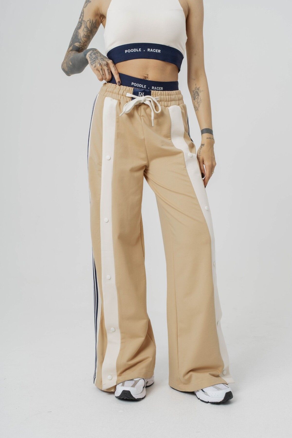 go gang own Urban Stripe Şerit ve Trok Detaylı Baggy Kadın Eşofman Alt