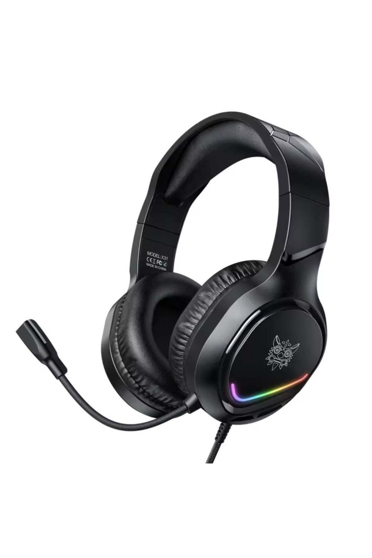 Onikuma-X31 Wired Headset with Colorful RGB Lighting and Surround Sound with Microphone and Noise Cancelling for PC Gaming 2