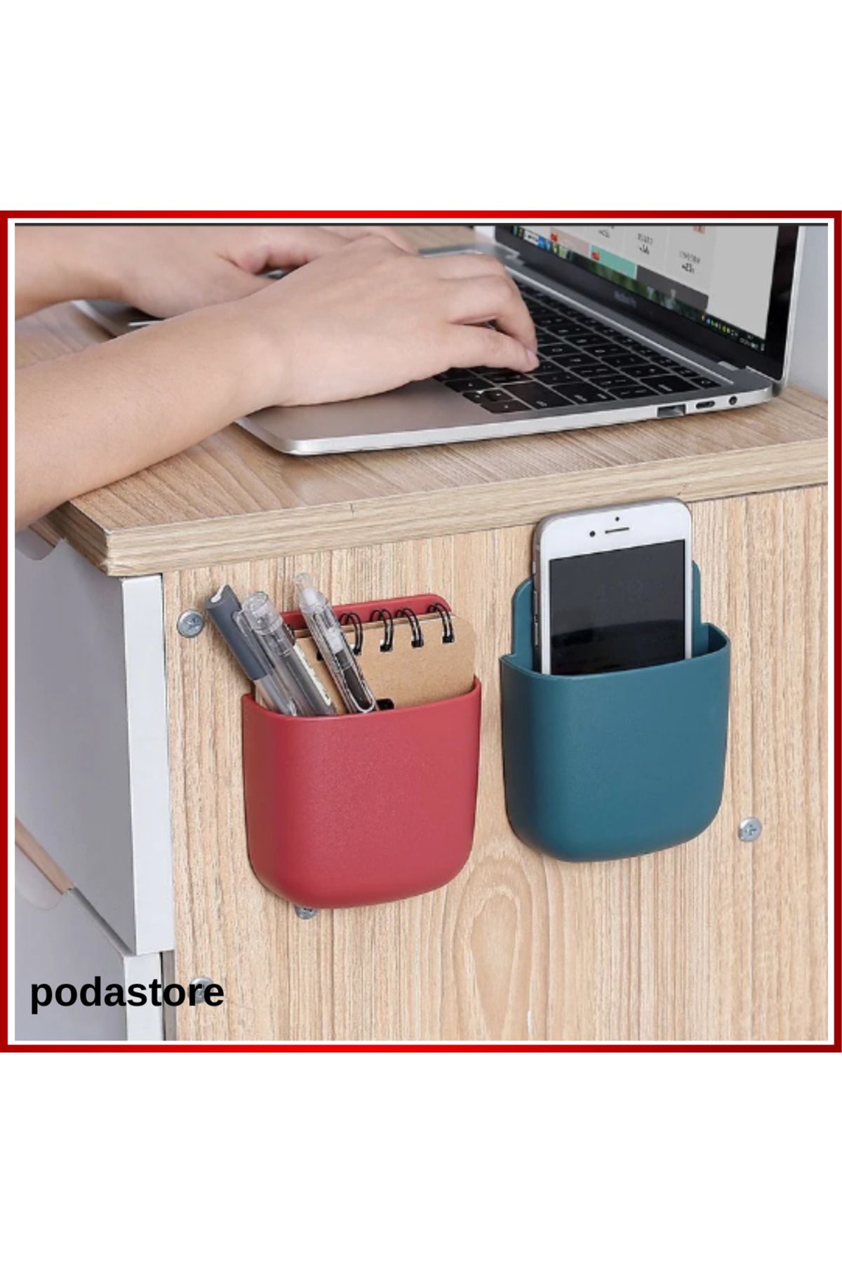 podastore Minimal Duvar Tipi Kumanda ve Telefon Tutucu – Kolay Kurulum