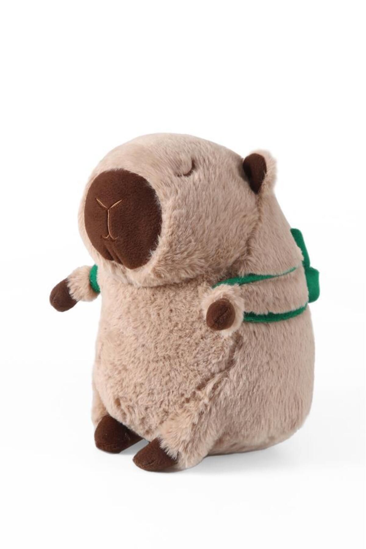 Schulzz Sevimli Kapibara Kaplumbağa Oturan Sırt Çantalı Peluş Oyuncak 33CM