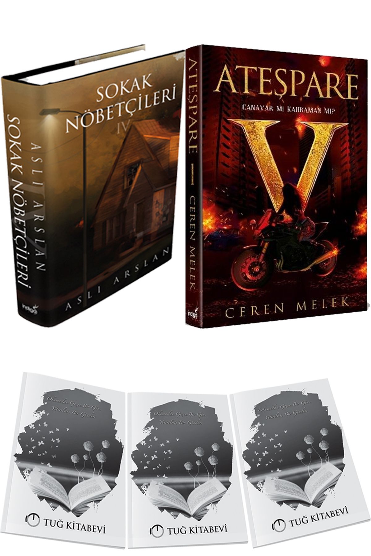 İndigo Kitap Sokak Nöbetçileri 4 Ciltli ve Ateşpare 1 Canavar mı Kahraman mı? Ciltli + Hediyeli