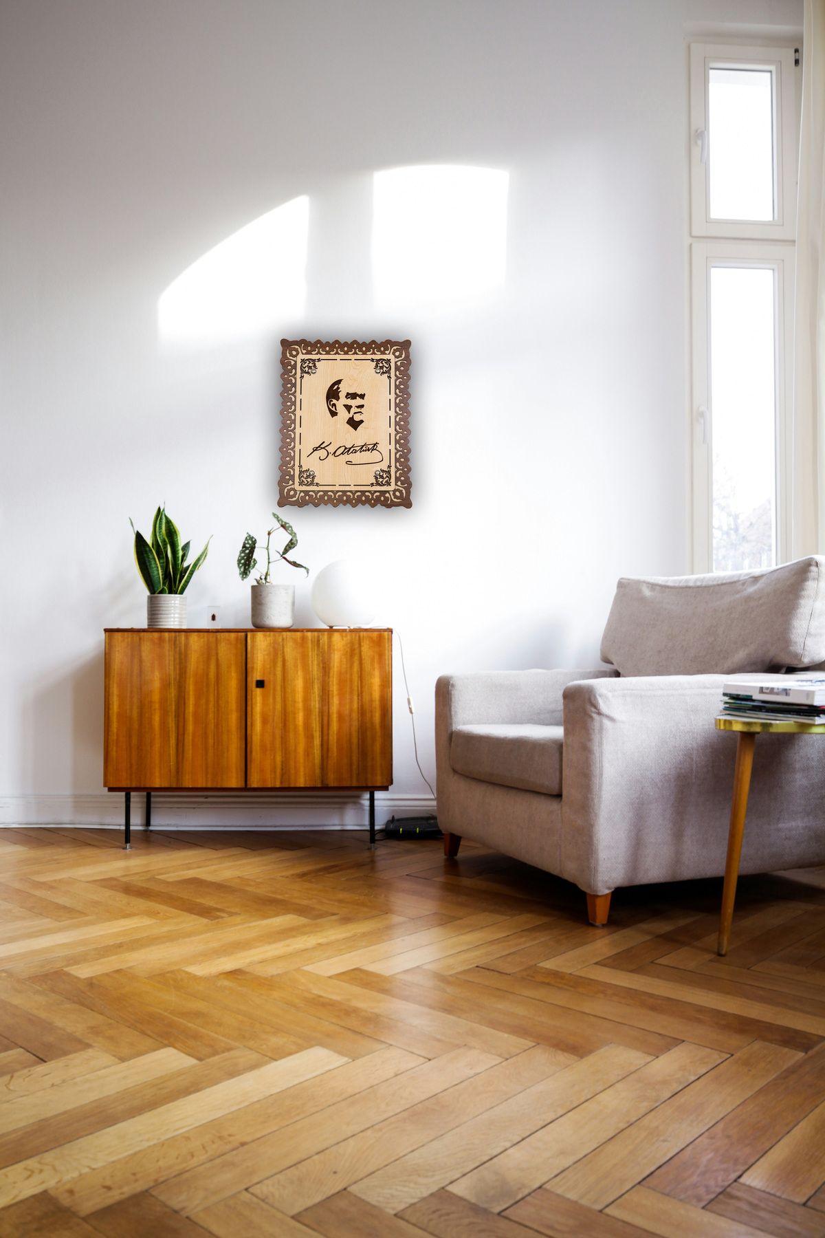ccn design ATATÜRK Tablosu - 2 / Ahşap El Yapımı Sanatsal Desenli Hediyelik Dekoratif ATATÜRK Tablosu
