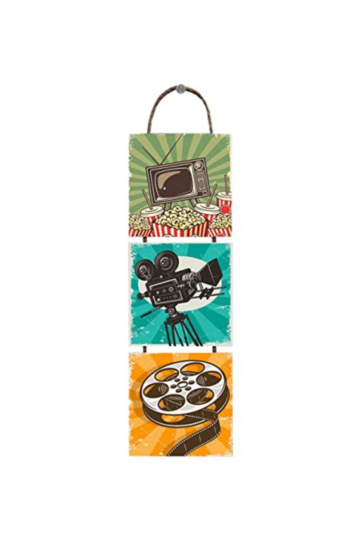 ShopZum Bk Gift 3 Parça İpli Ahşap Tablo Seti