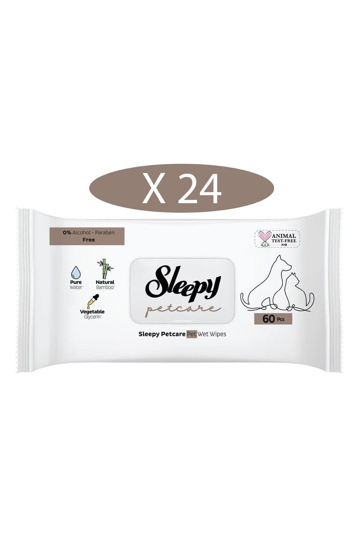 Sleepy Petcare Evcil Hayvan Islak Havlusu 60Lı X 24 Adet (1440 Yaprak)