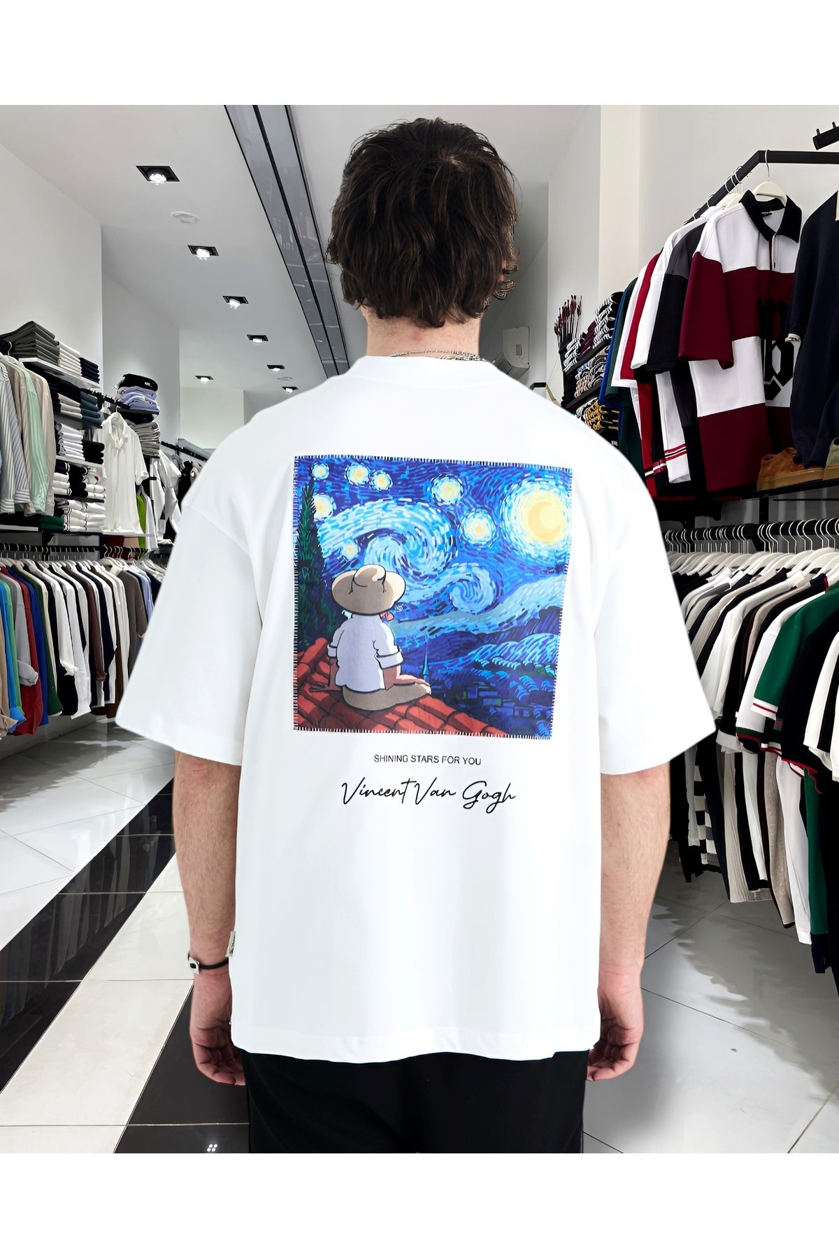 Higo Man Starry Vision Van Gogh Oversize T-Shirt