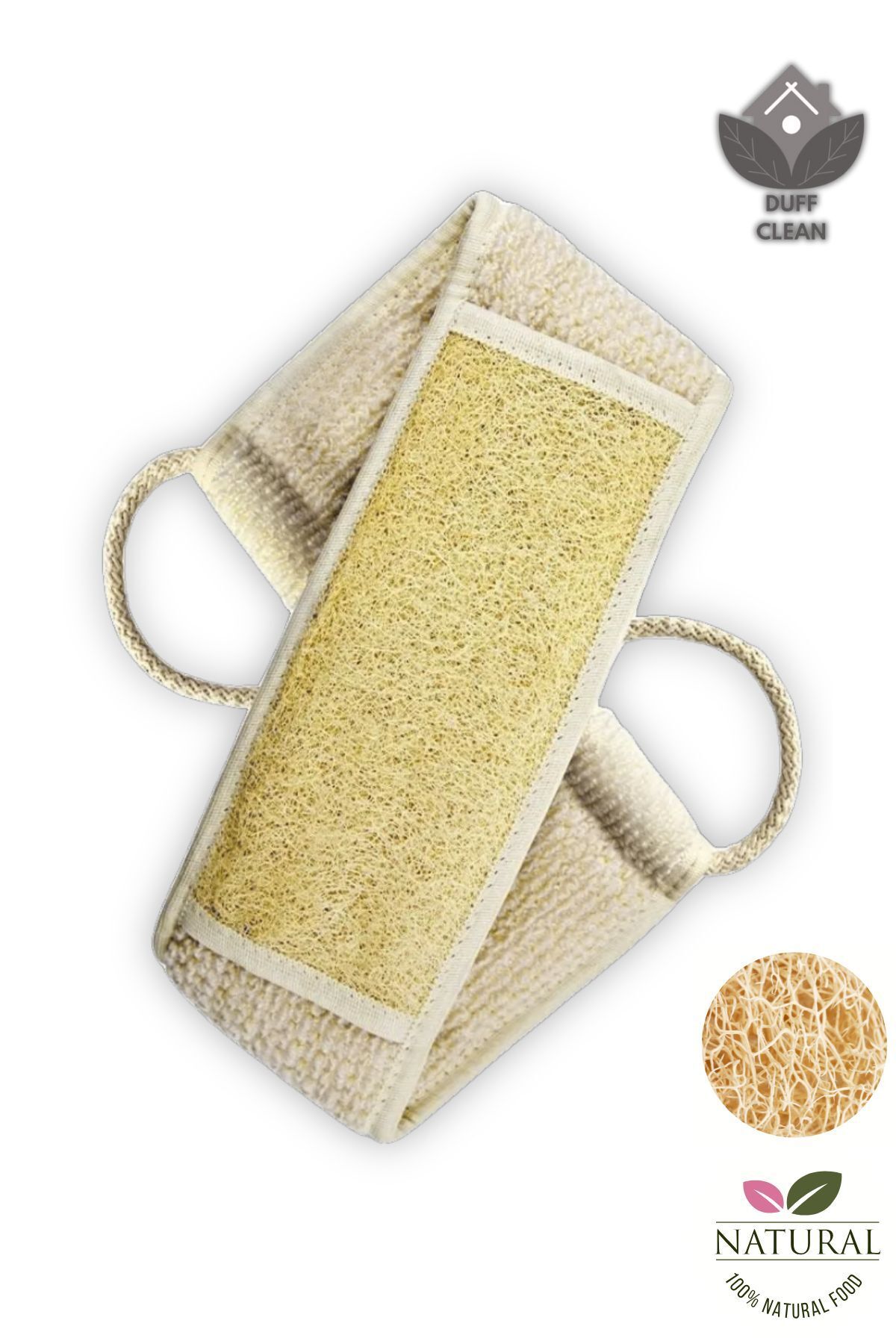 DUFF CLEAN Uzun Kabak Lifi Banyo Sırt Kesesi ,75 Cm Hamam Lifi 100% Doğal Kabak