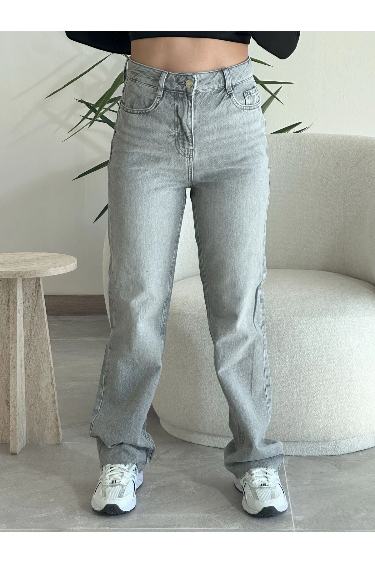Kyra Studios 0001 Muadil Gri Jean Kot Pantolon