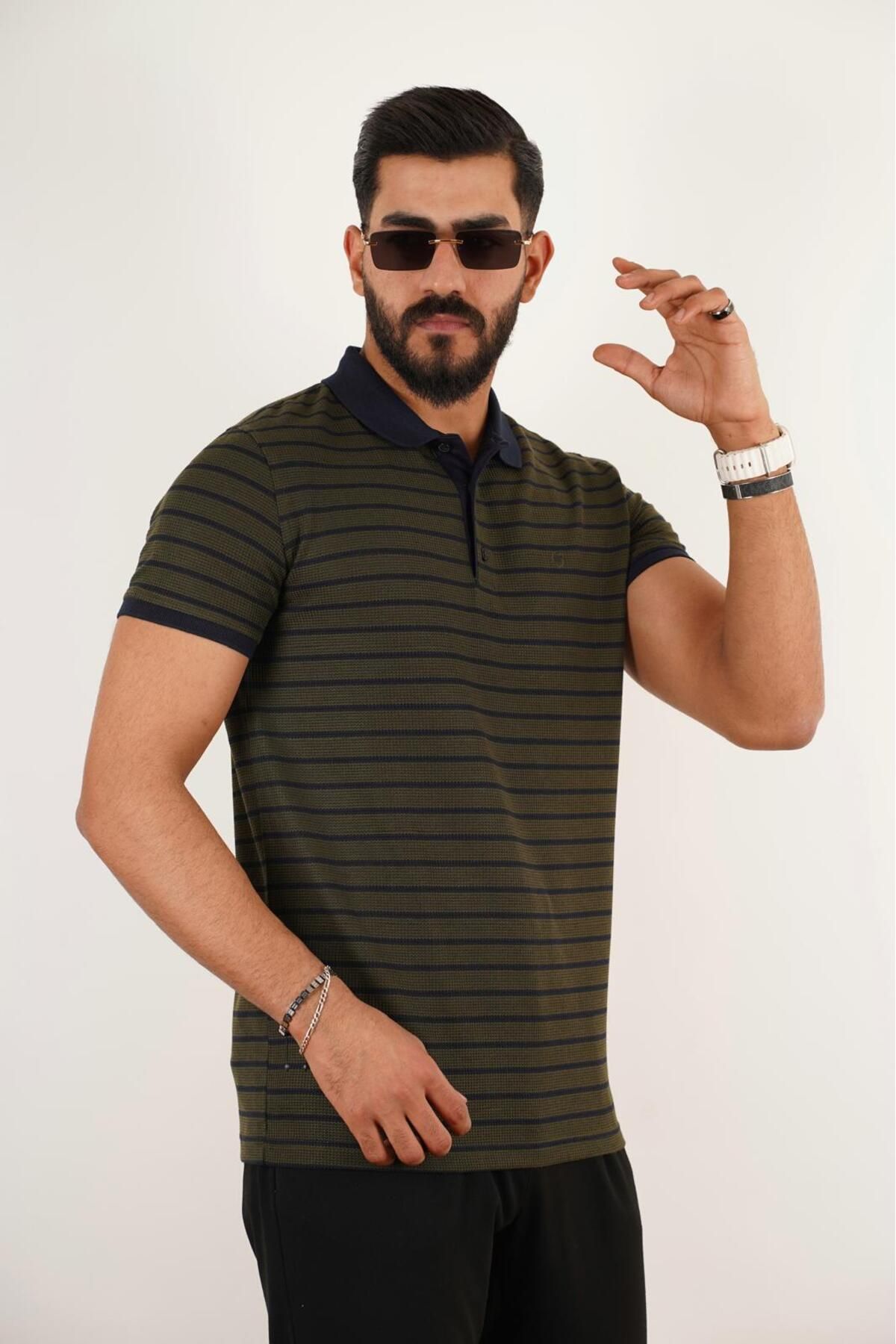 Vesbul 2106 ÇİZGİLİ POLO YAKA TSHİRT