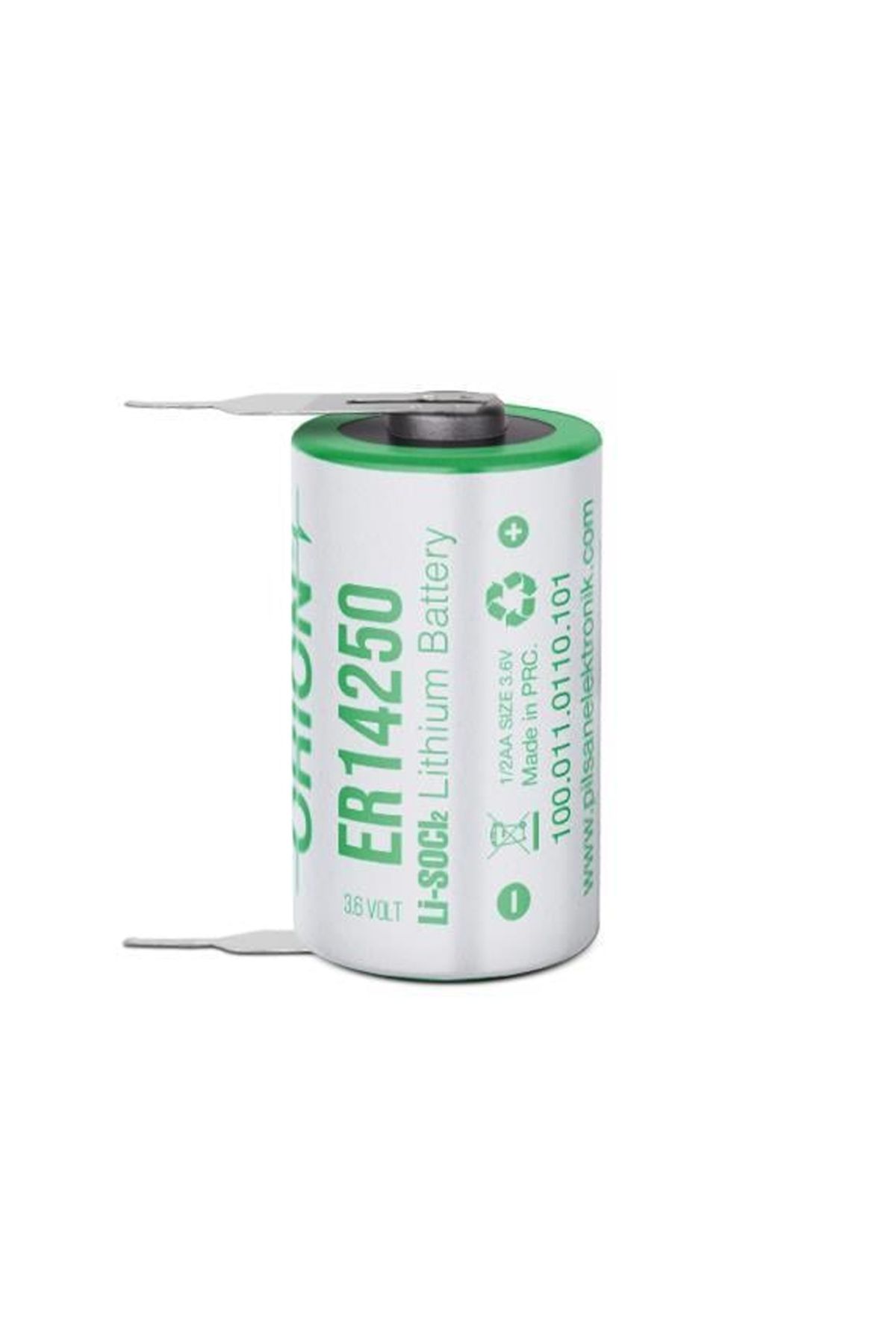 Orion Er14250 H 1/2aa 3.6 Volt 1200mah Kısa Boy Puntalı Lityum Pil