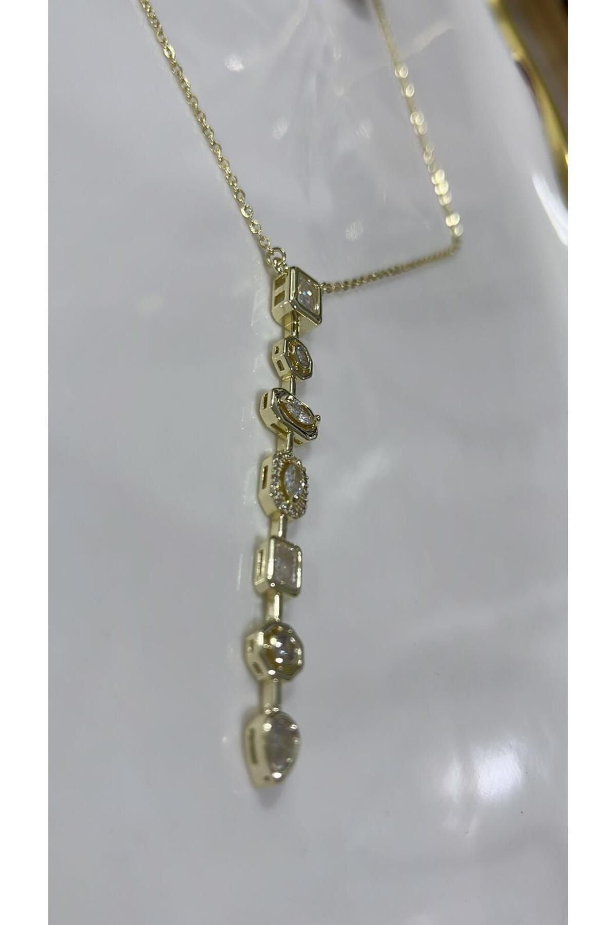 Resta GOLD DÜZ TAŞLI Y KOLYE
