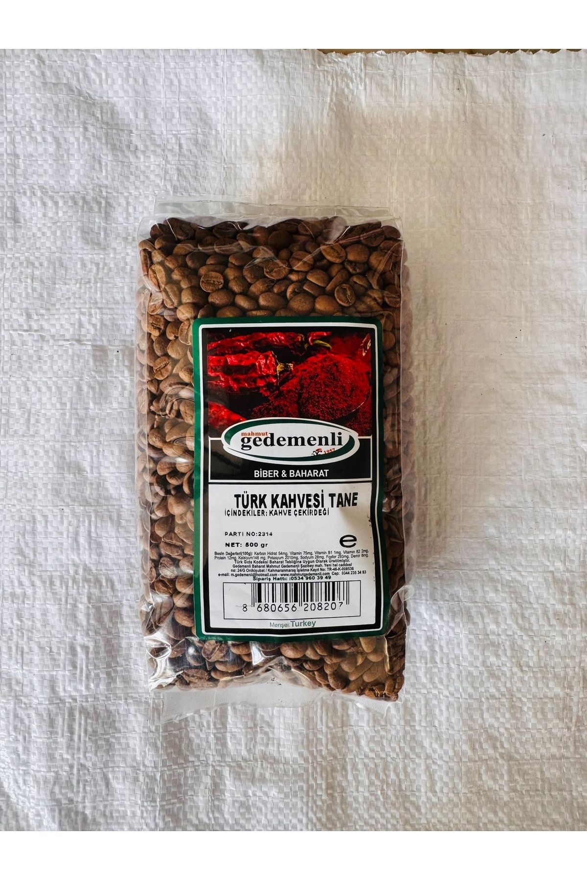 GEDEMENLİ TÜRK KAHVESİ TANE 500 GR