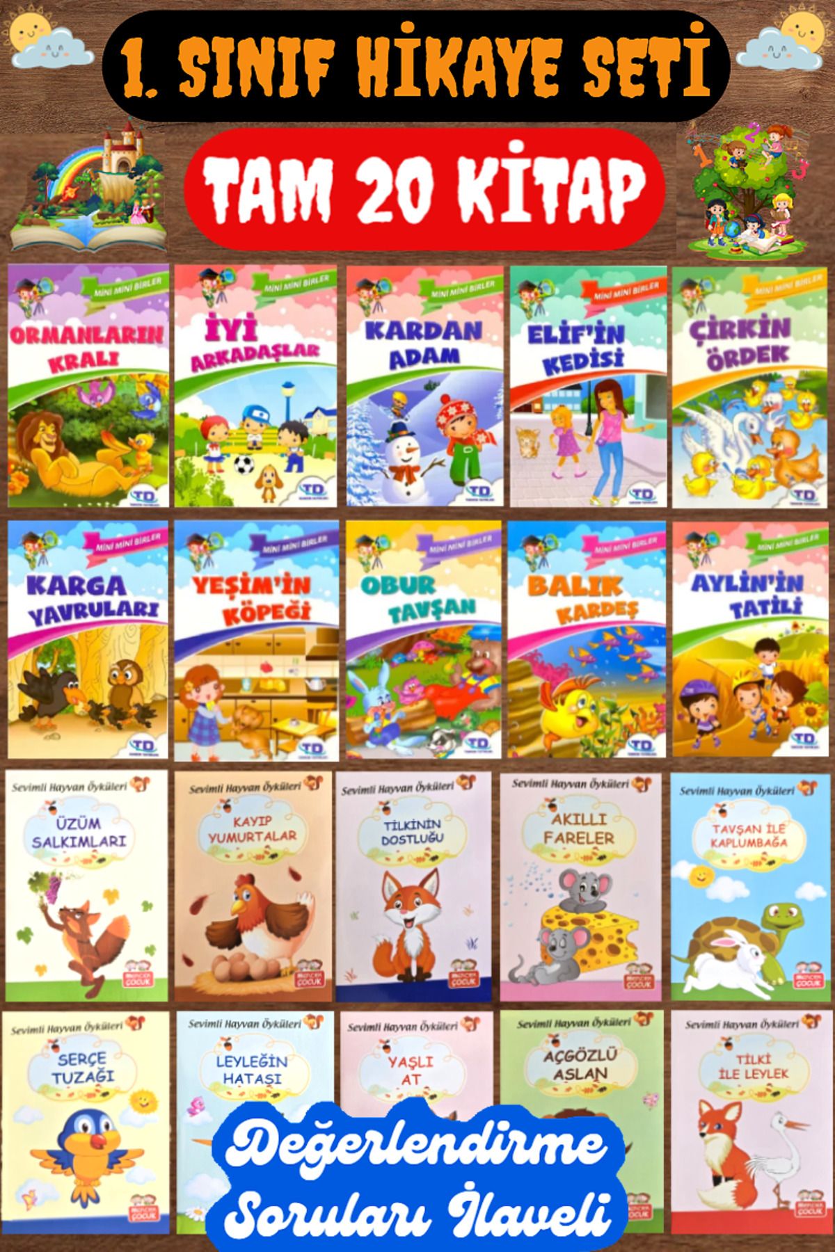 Altınpost Yayınları Tavsiyeli 1. Sınıf Hikaye Seti | Tam 20 Adet Hikaye Kitabı (Değerlendirme Soruları İlaveli)
