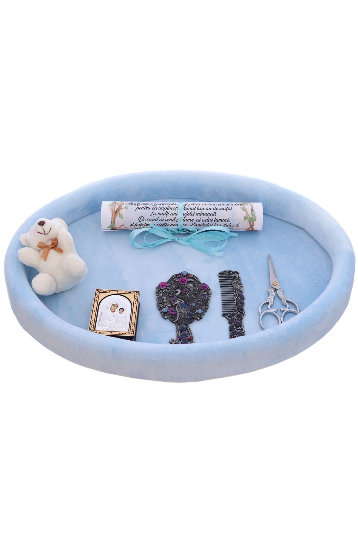 Recostore-Tava mot aniversare 1 an, catifea bleu, 8 piese, 43x32 cm, REC5011/2 1