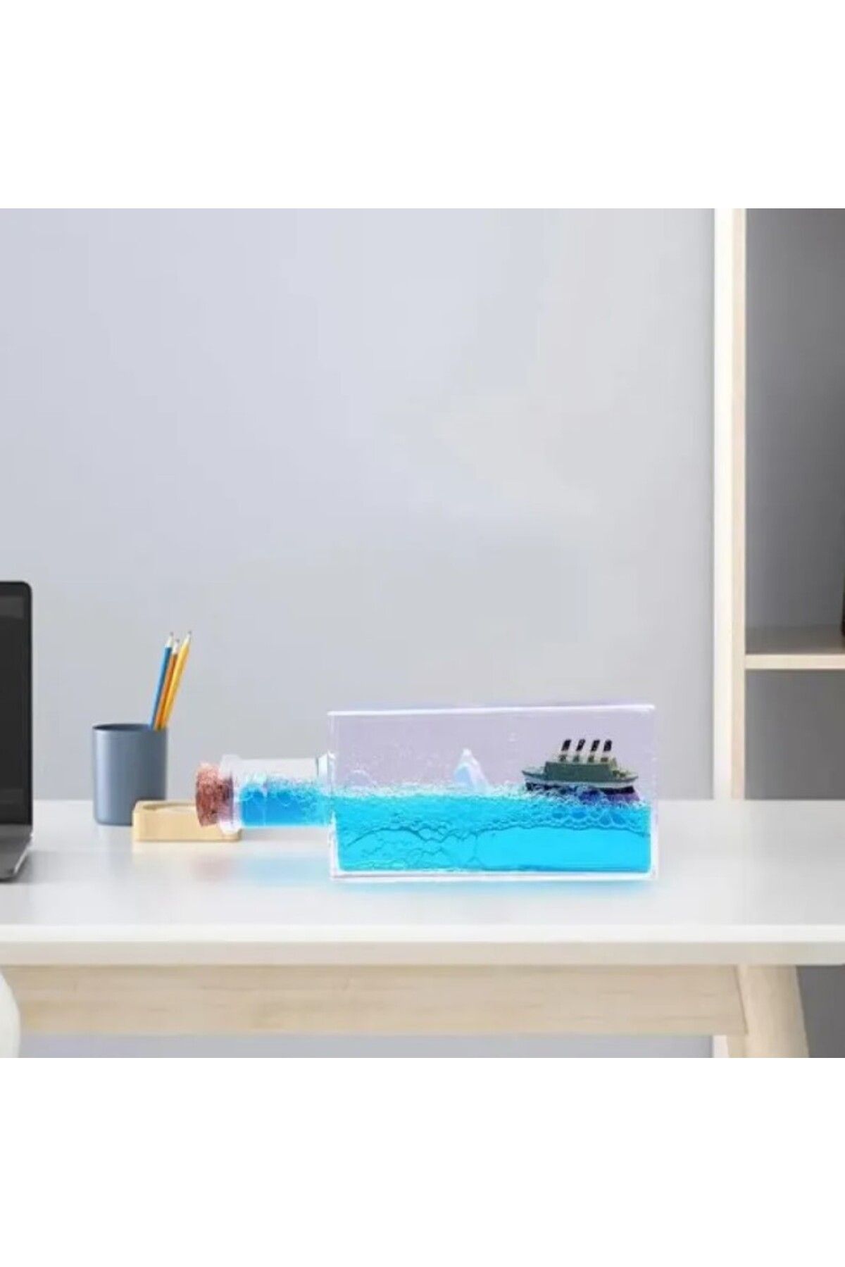 Allproduct Batmayan Gemi Şişe Akvaryum