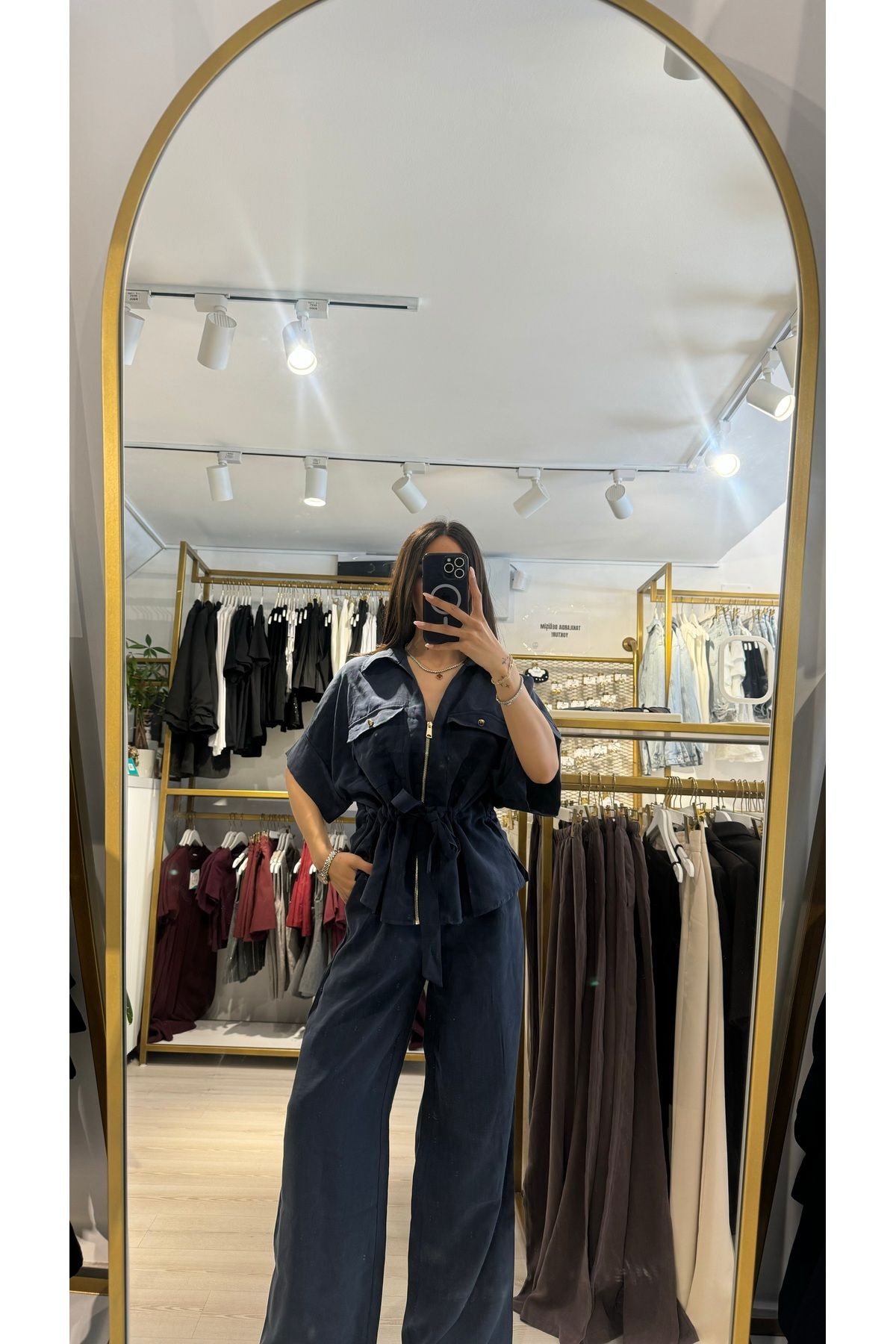 Boutique Mint Lacivert Bağcıklı Ceket