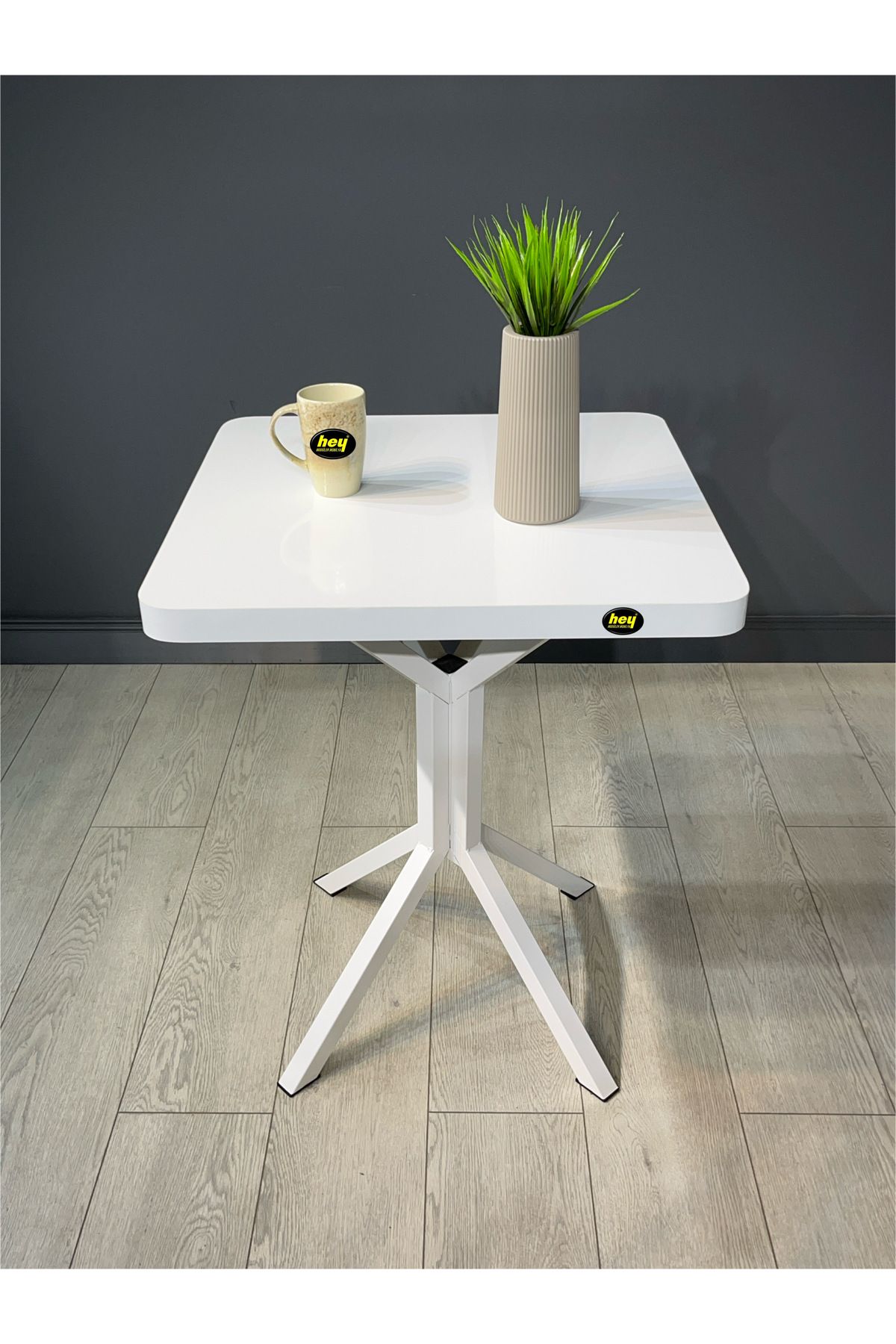 hey modüler mobilya Zeren Kare Balkon Masası Mutfak Yemek Masası 60 cm