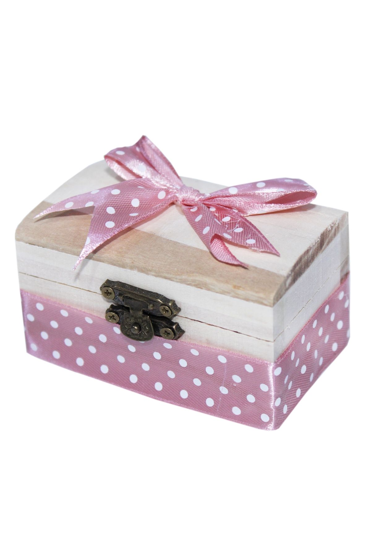 Recostore Cutiuta Cufar Din Lemn Cu Panglica Roz Deschis Prima Suvita, 10x5x5 Cm, Femeie - 0–12 months