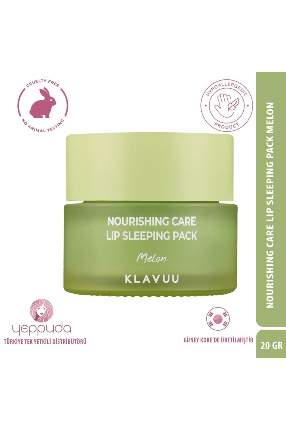 Klavuu Kavun Özlü Besleyici Dudak Bakım Gece Maskesi Nourishing Care Lip Sleeping Pack Melon