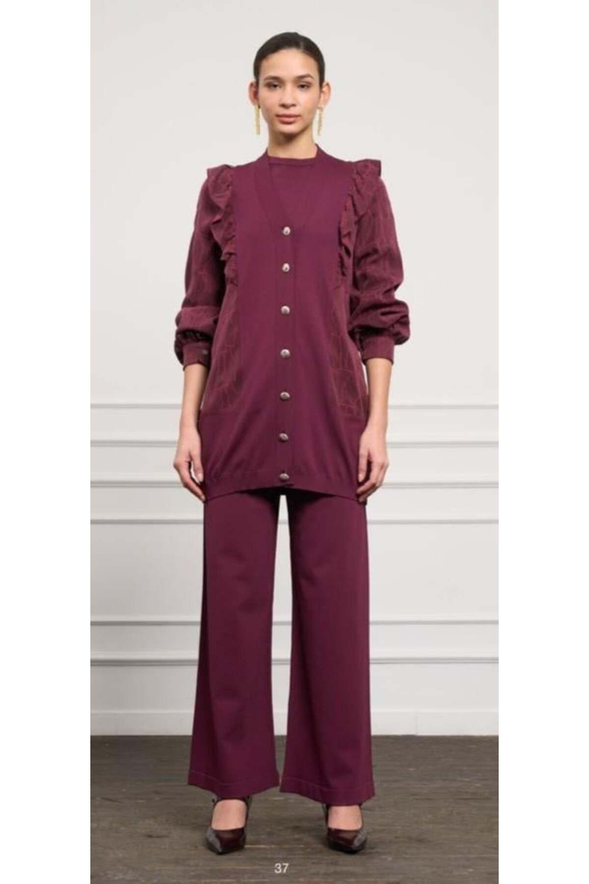 Nuss Hırka Bordo 6051