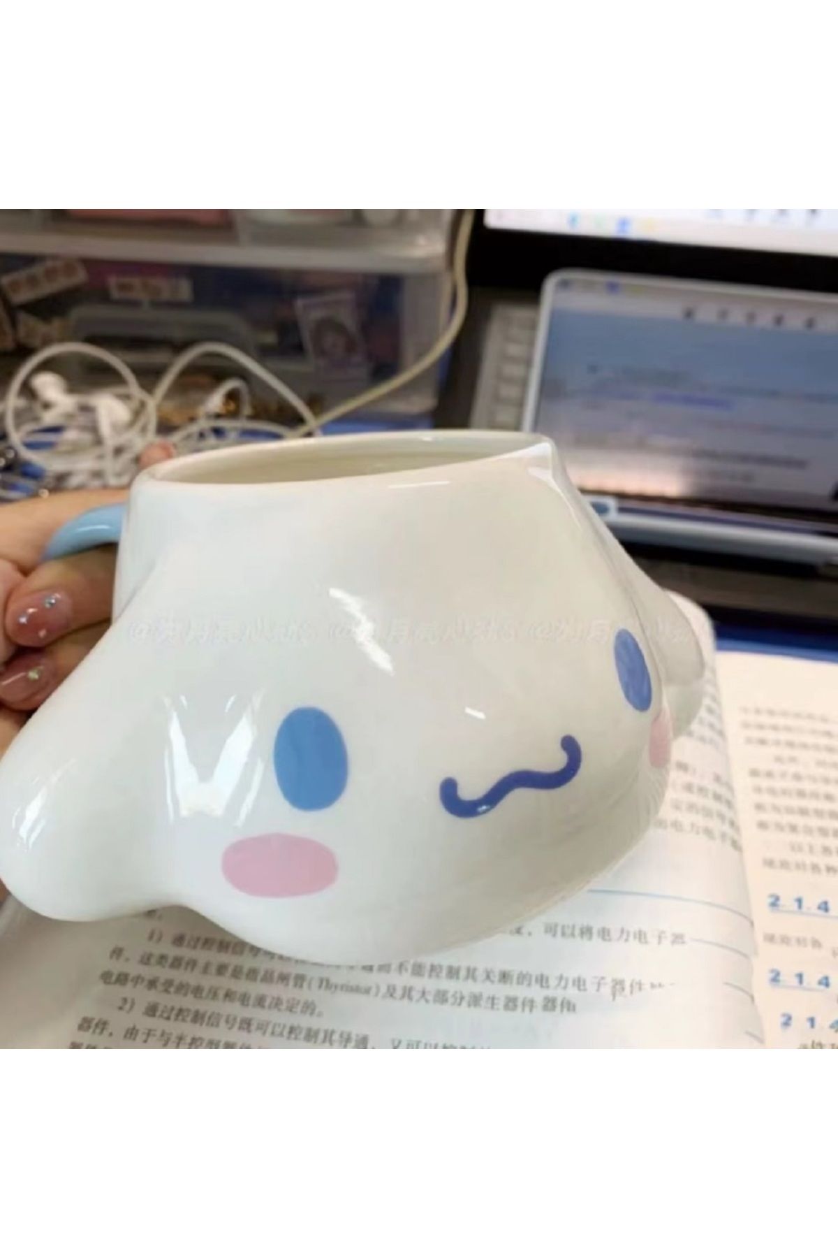 hediyeconcepti 450Ml Sanrio Cinnamoroll Sevimli Seramik Karikatür Yaratıcı Meşrubat Bardağı