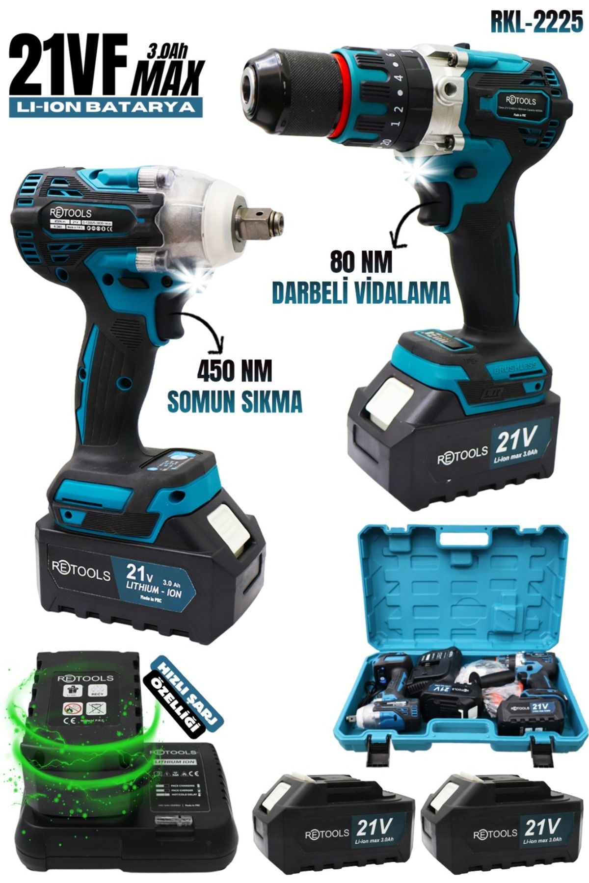 RETOOLS (SOMUN-VİDALAMA) 10 PİLLİ (21W-3AH)