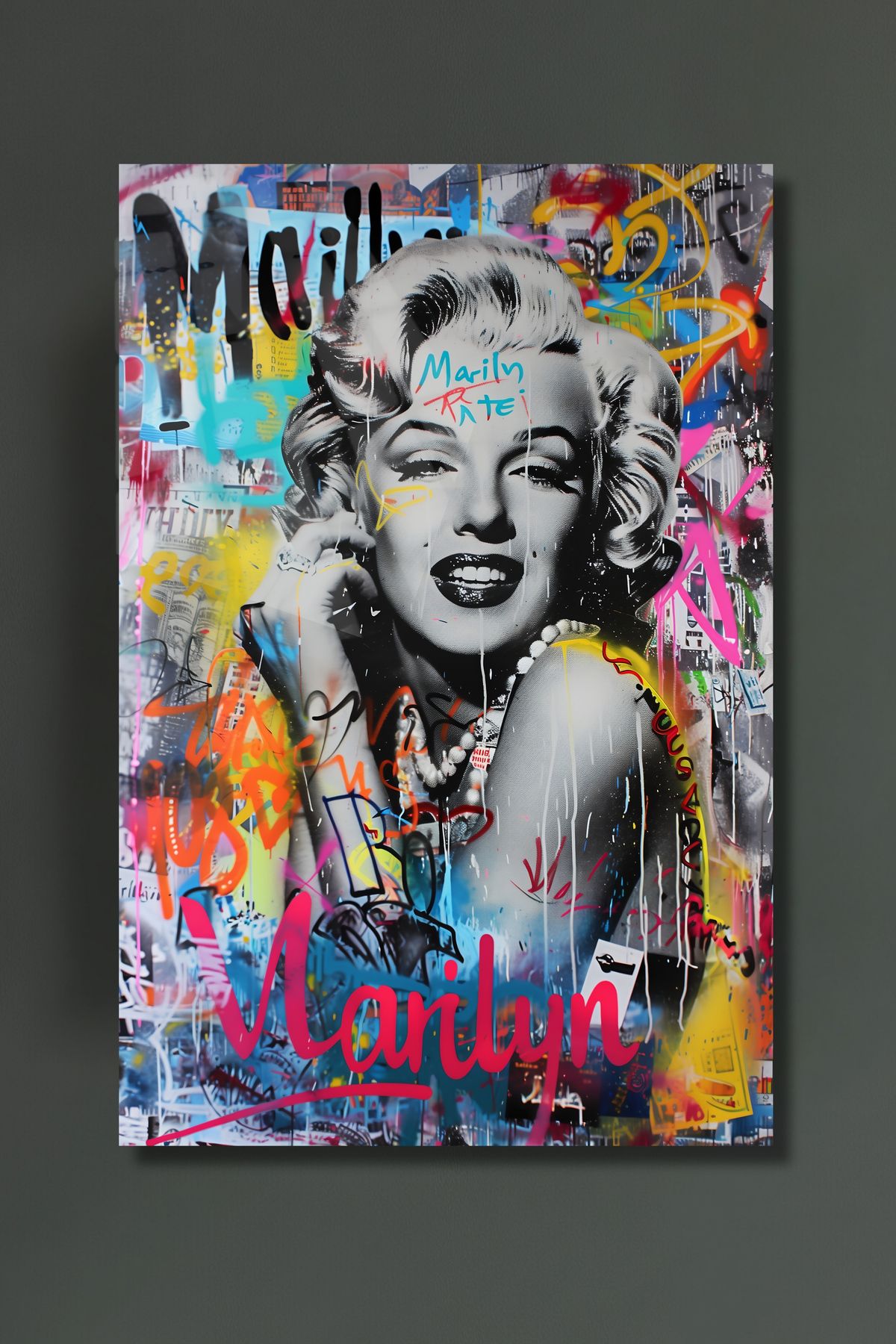glassartdesign Marilyn Monroe Modern Pop Art Cam Tablo