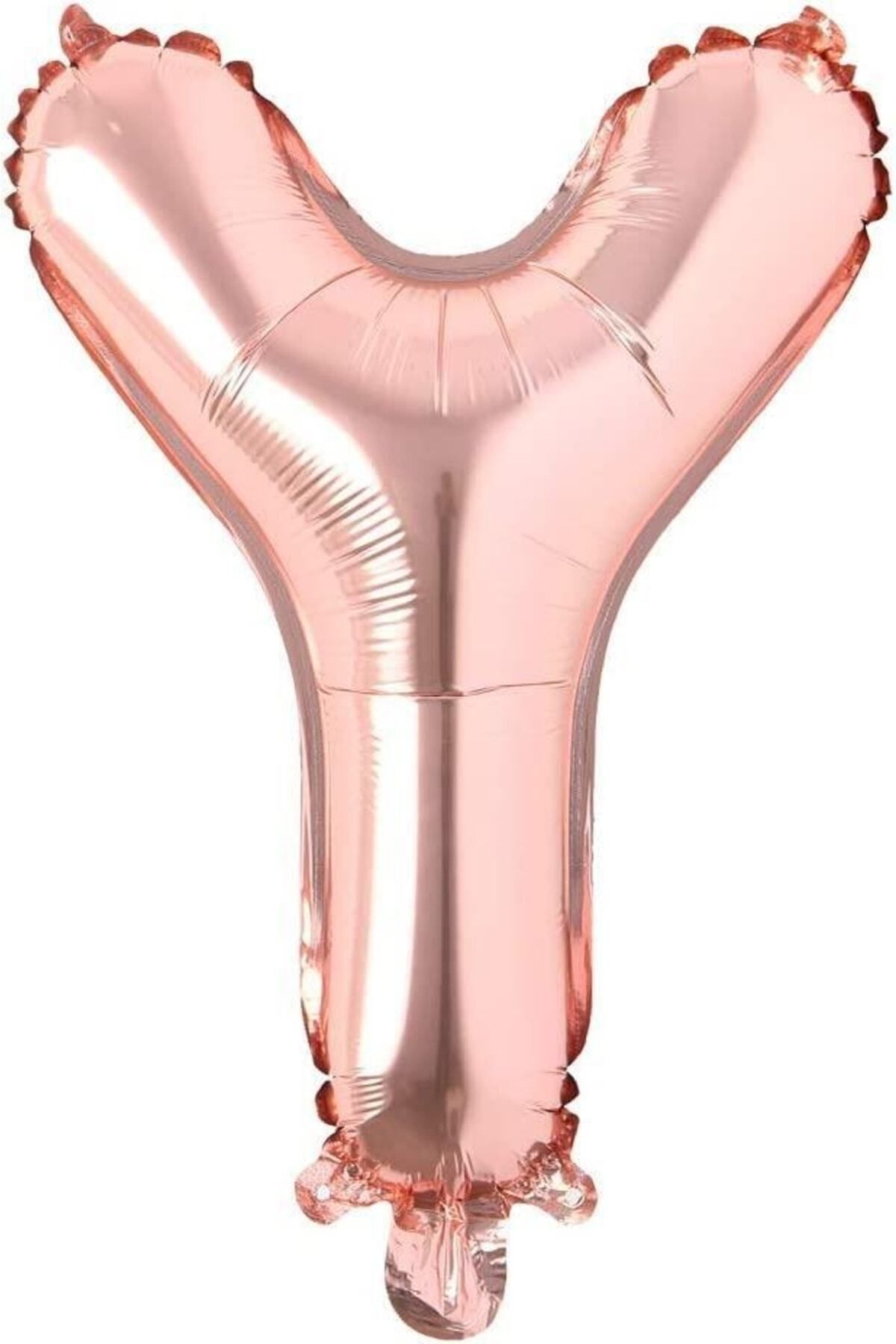 DOĞA PARTİ EVİ Y Harf Rose Gold Folyo Balon 16 Inç 40 Cm