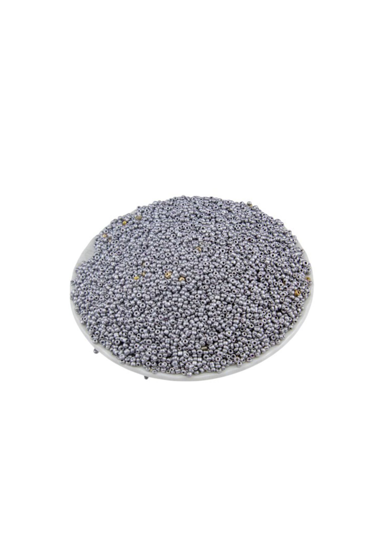 Serhat Aksesuar ve El İşçilik Mat Gümüş Kaplama (11/0) 2 mm Kum Boncuğu 100 gr