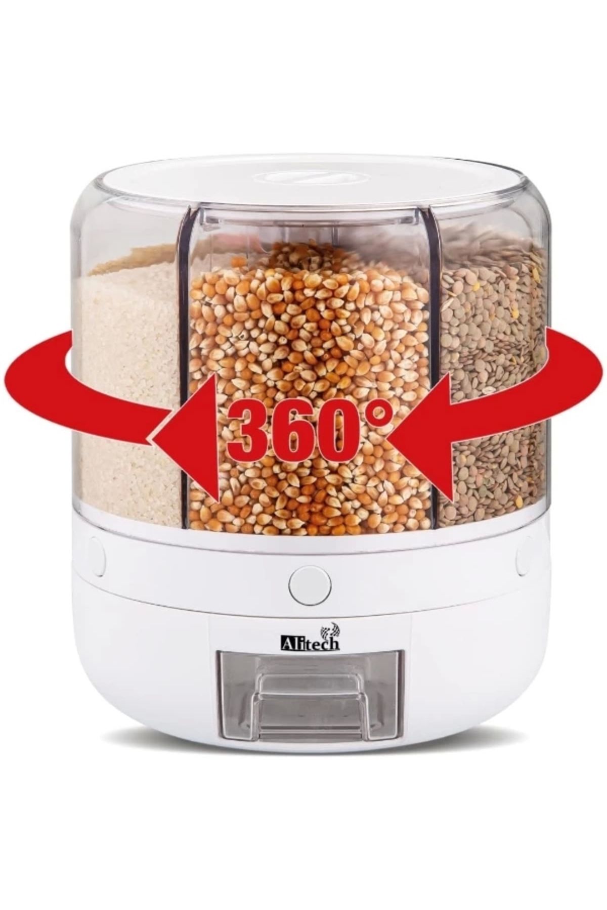 PRATİKOBA 360° Dönebilir 10 Litre Gıda Organizeri