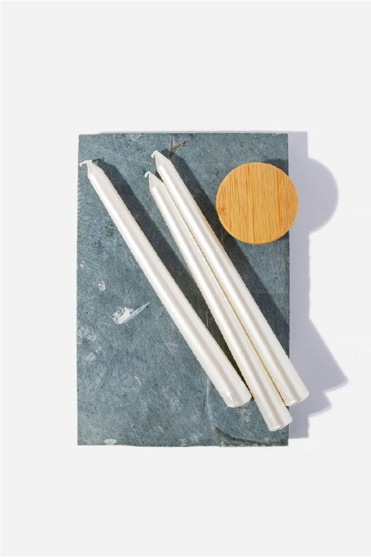 camas candle 3 Lü Inci Şamdan Mumu