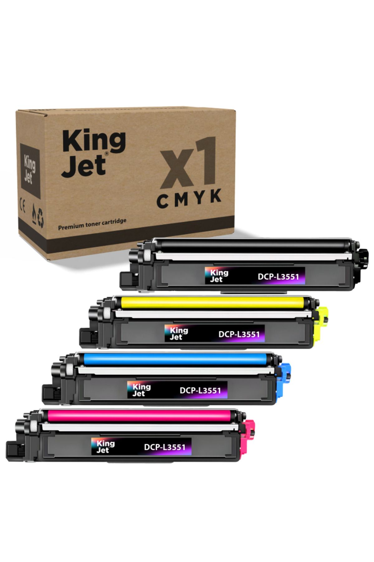 KingJET DCP-L3551 Set Paket - Brother Uyumlu Muadil Toner
