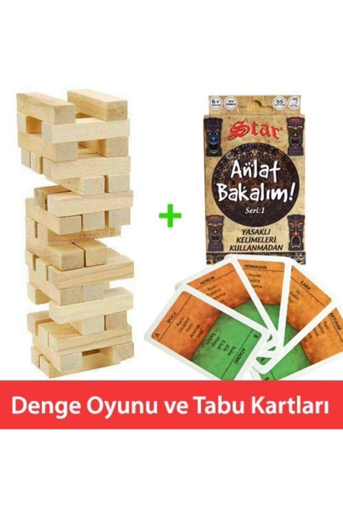 zscraft 54 Parça Denge Oyunu Ve Anlat Bakalım Tabu Kartları Aile Eğlence Seti