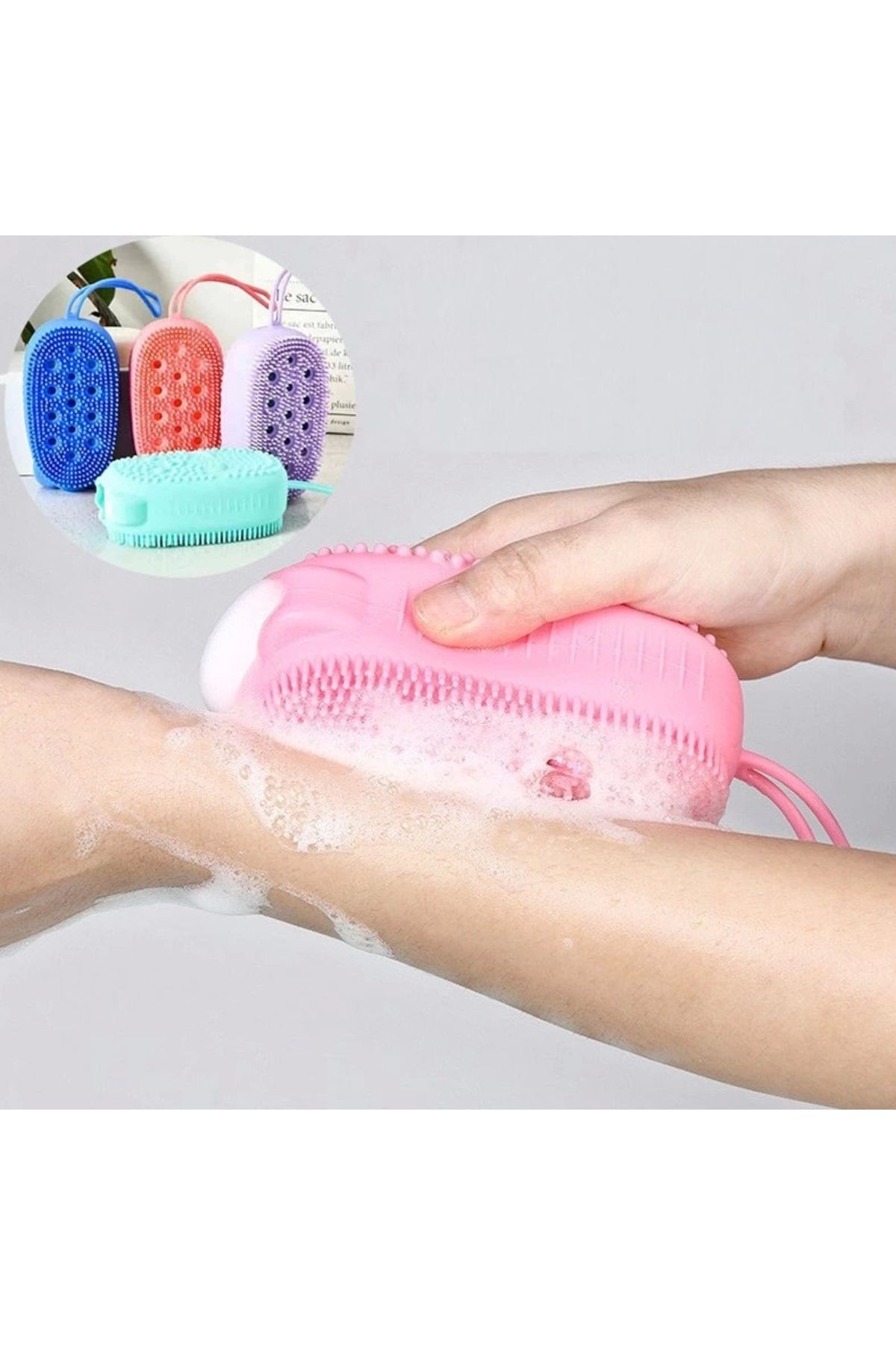 PRATİKOBA Süngerli Silikon Banyo Kesesi