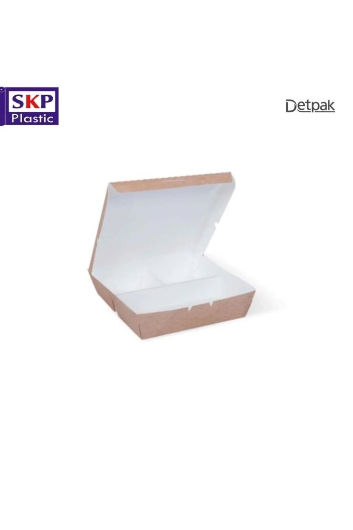 SKP Plastic-Kraft Rectangular Food Containers with 3 Compartments (20 Pieces) 1