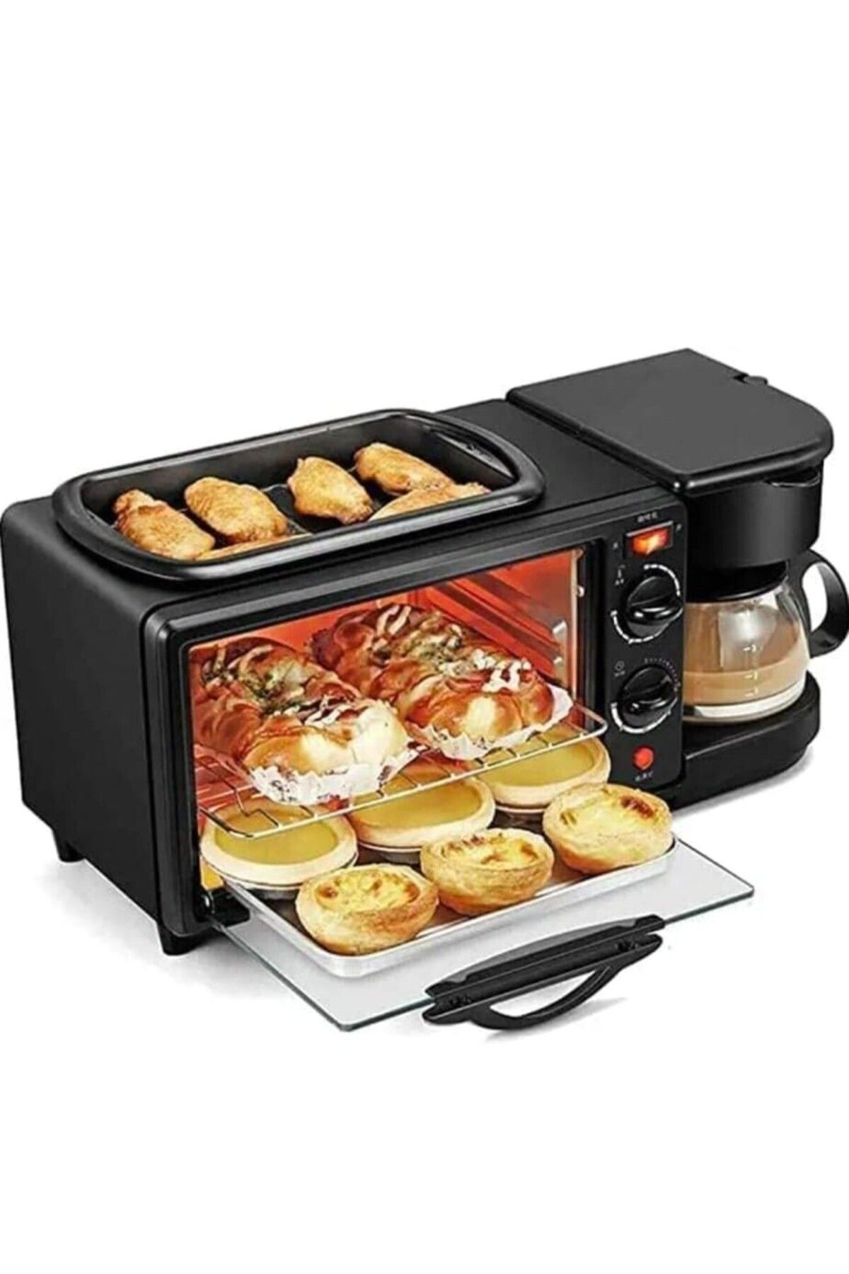 Generic-3 in 1 Breakfast Maker 1500W with 9L Oven – Coffee Maker, Toaster Oven & Griddle Combo 2